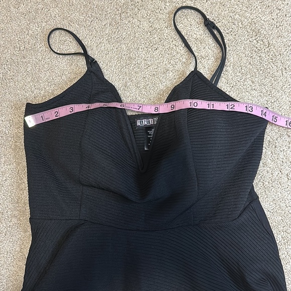 Paper Doll black plunge neck fit & flare dress M - Picture 10 of 12